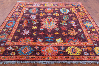 8' Square Turkish Angora Oushak Handmade Wool Rug - Q19855