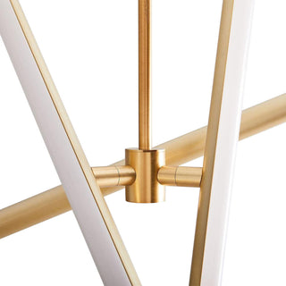 3-Light Modern Simple Led Tube Sputnik Chandelier, Brass