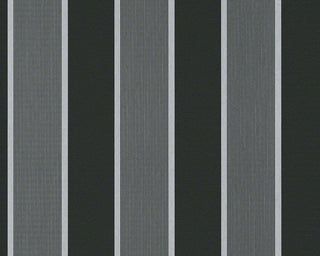 Metropolis, Urban Graphic Stripes Floral Textured Plain Black Wallpaper Roll