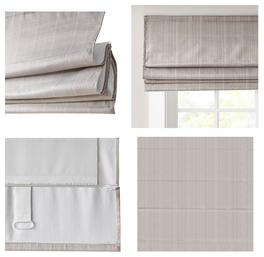 Madison Park Galen Basketweave Roman Shade, Taupe, 27"