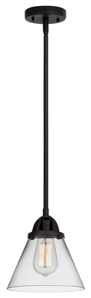 Large Cone Mini Pendant, Matte Black, Clear, Clear
