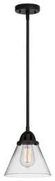 Large Cone Mini Pendant, Matte Black, Clear, Clear