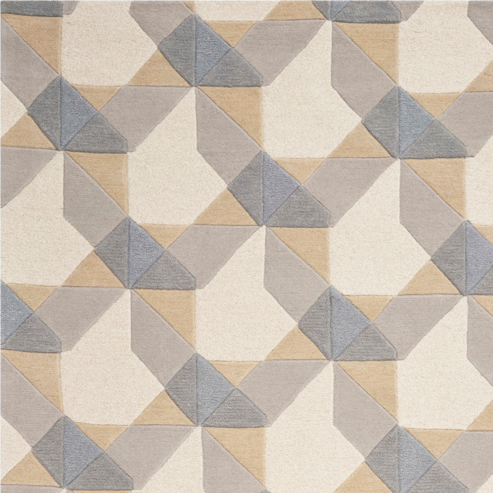 KAS Eternity 1060 Ivory/Gray Elements Area Rug, 4'x6'