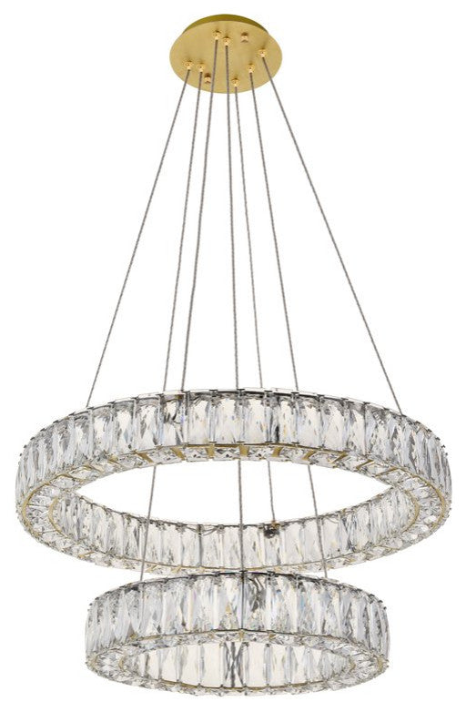 Mali Integrated LED Chip Light Gold Chandelier Clear Royal Cut Crystal