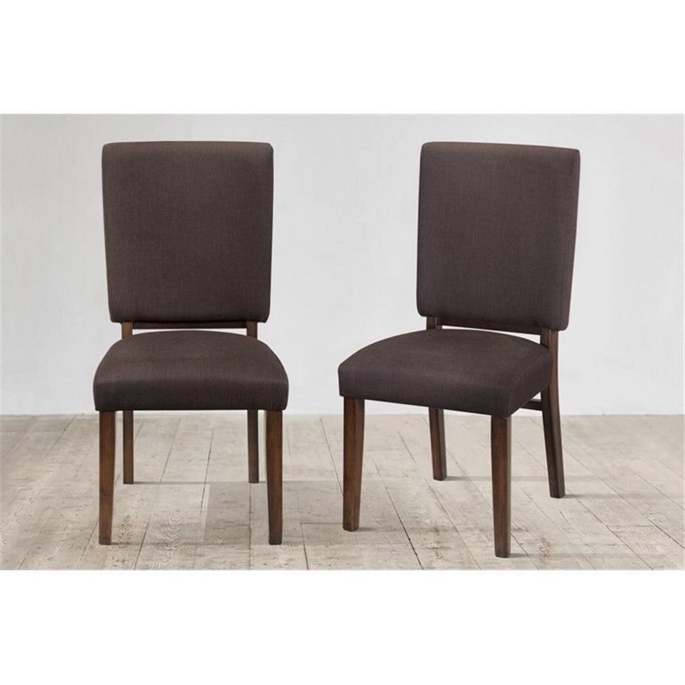 Lexicon Contemporary Wood Dining Room Chair in Walnut (Set of 2)