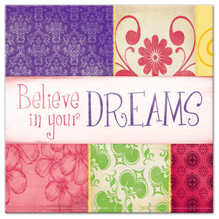 Believe In Your Dreams 16x16 Canvas Wall Art