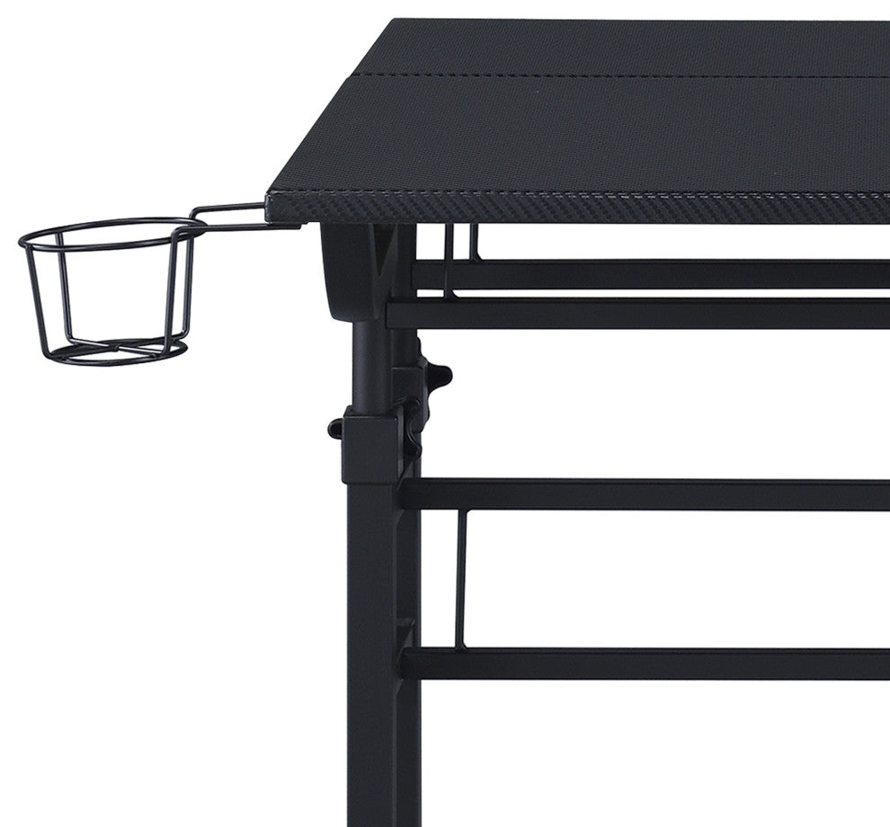 Rolling Writing Desk With Height Adjustable Desktop, Black