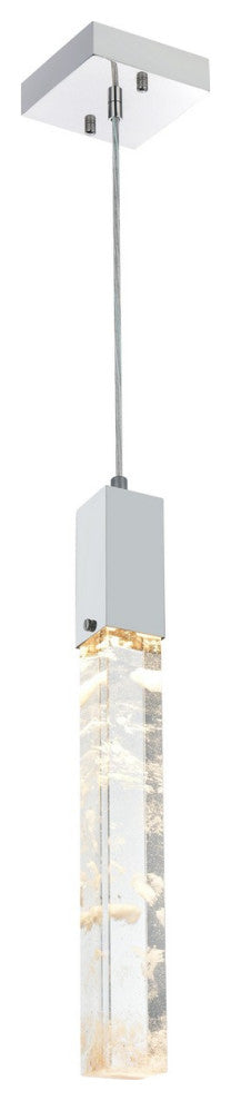 Aurora One Light Pendant in Chrome And Clear