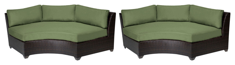 Barbados Curved Armless Sofa 2 Per Box in Aruba, Cilantro