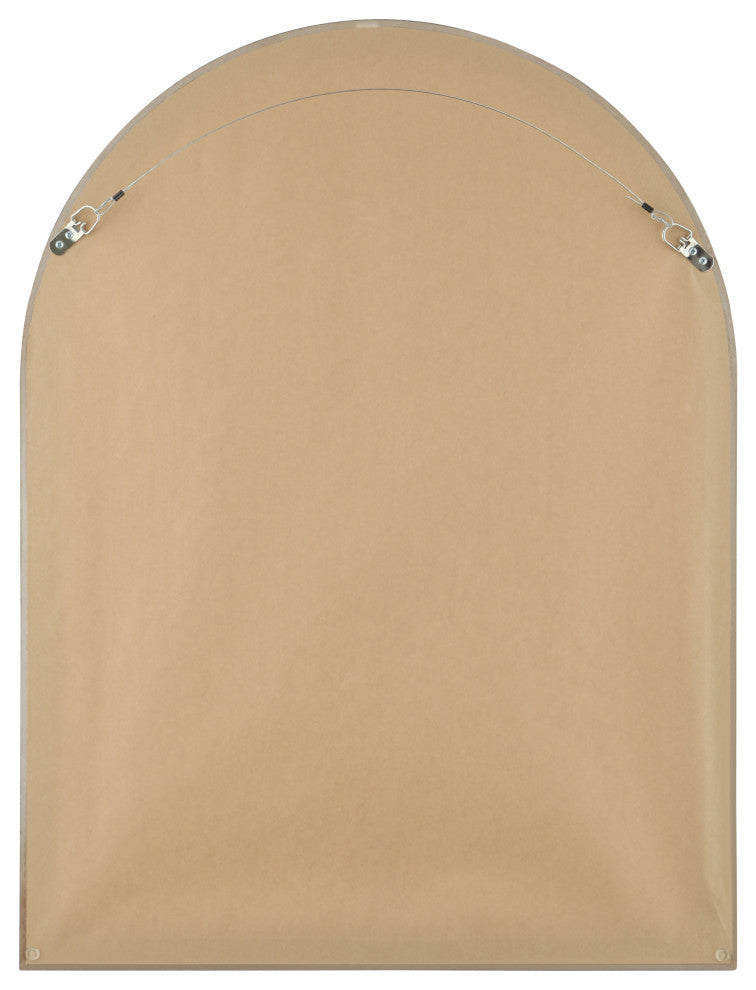 Yvonne Framed Vanity Mirror, Crescent Cathedral, 28.4"x36.4", Silver Spray