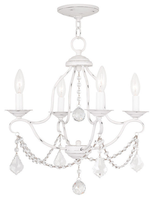 Chesterfield Mini Chandelier, Antique White