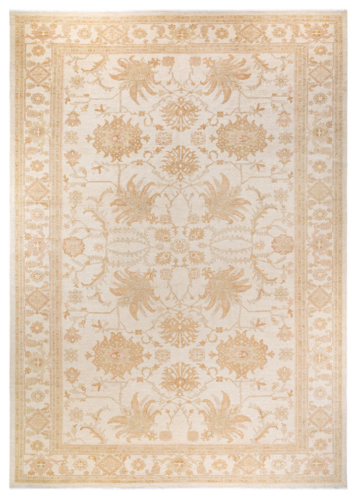 Eclectic, One-of-a-Kind Hand-Knotted Area Rug Ivory, 11' 10" x 17' 8"