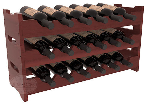 18-Bottle Mini Scalloped Wine Rack, Redwood, Cherry + Satin