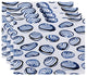 18"x14" Clams, Geometric Print Placemat, Blue, Set of 4