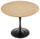 Astrid Round Table With Oak Veneer Top and Matte Black Base