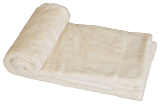 Solid Faux Fur Couch Throw Blanket, White