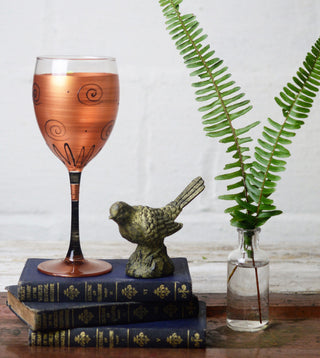 Gold Curl Wine Glasses, Set of 2