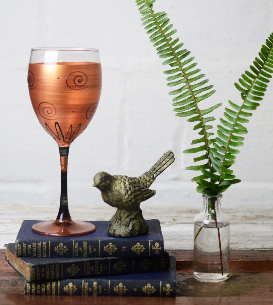 Gold Curl Wine Glasses, Set of 2