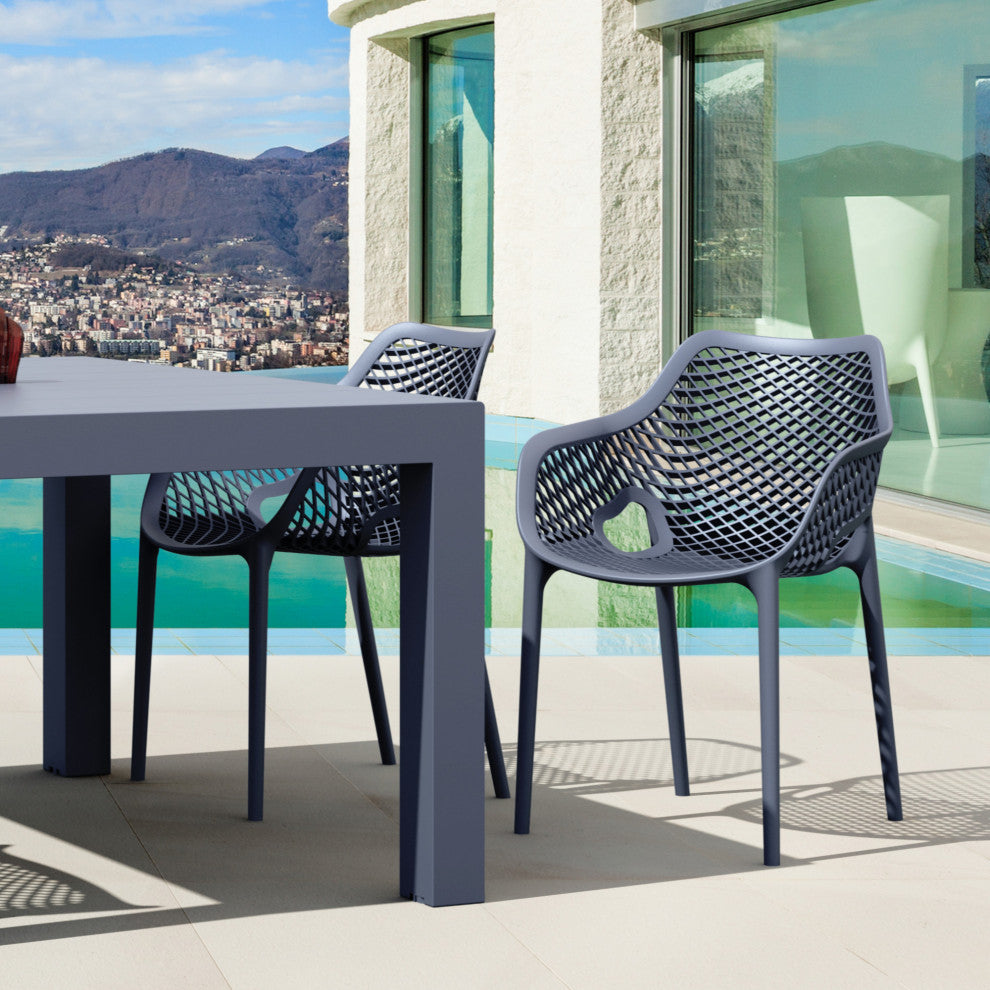 Air XL 5-Piece Extension Dining Set, Dark Gray