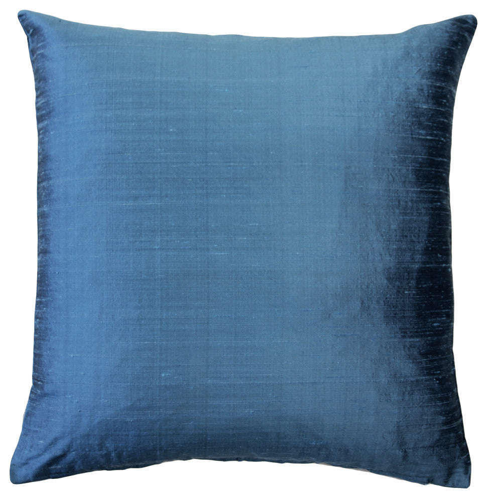 Pillow Decor Sankara Silk Throw Pillows 18"x18", Marine Blue