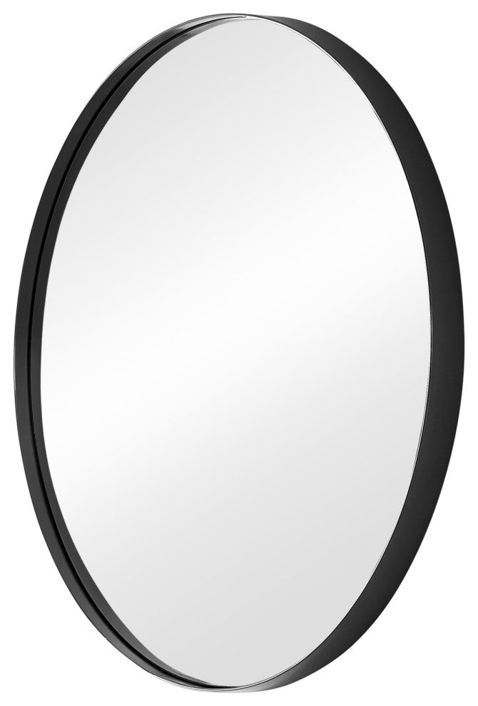 Decorative Round Mirror, Black, 24