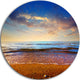 Cloudy Skies With Vibrant Seashore, Beach Disc Metal Wall Art, 11"