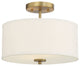 2-Light Semi-Flush Mount, Natural Brass