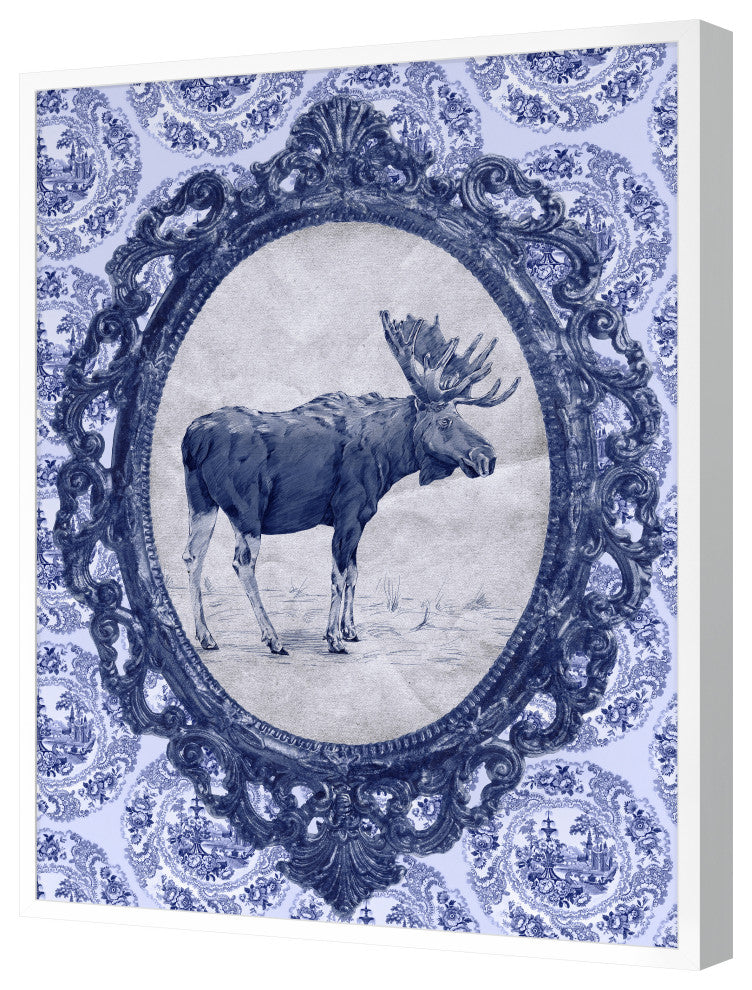 Toile Moose Fine Art Print, White, 20"x15"