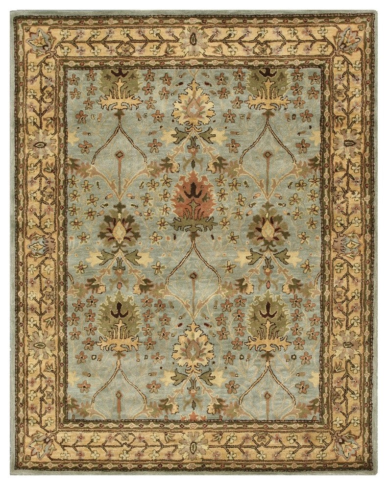EORC Hand-tufted Wool Blue Traditional Oriental Morris Rug, Runner 2'6"x10'