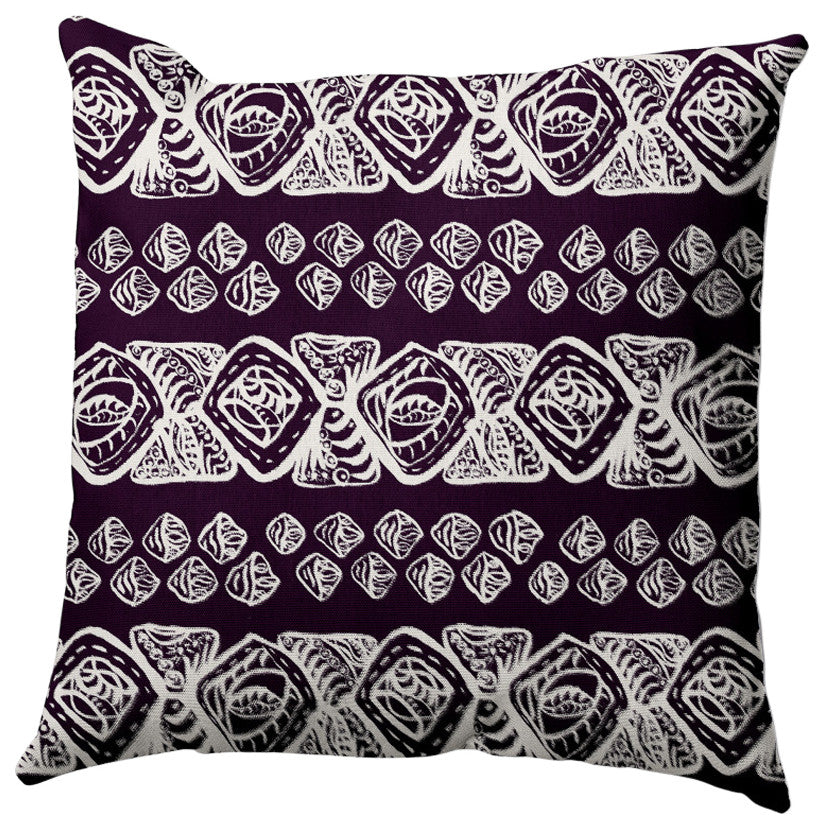 Tribal Geo Pillow, Purple, 26"x26"