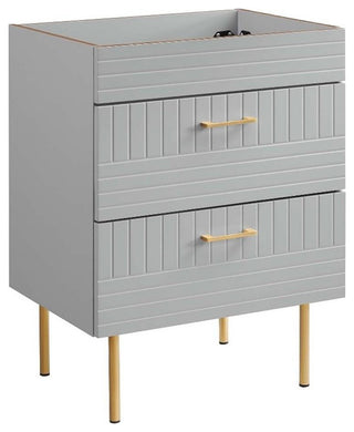 Modway Daybreak 23.5" Particleboard MDF Wood and Metal Bathroom Vanity in Gray