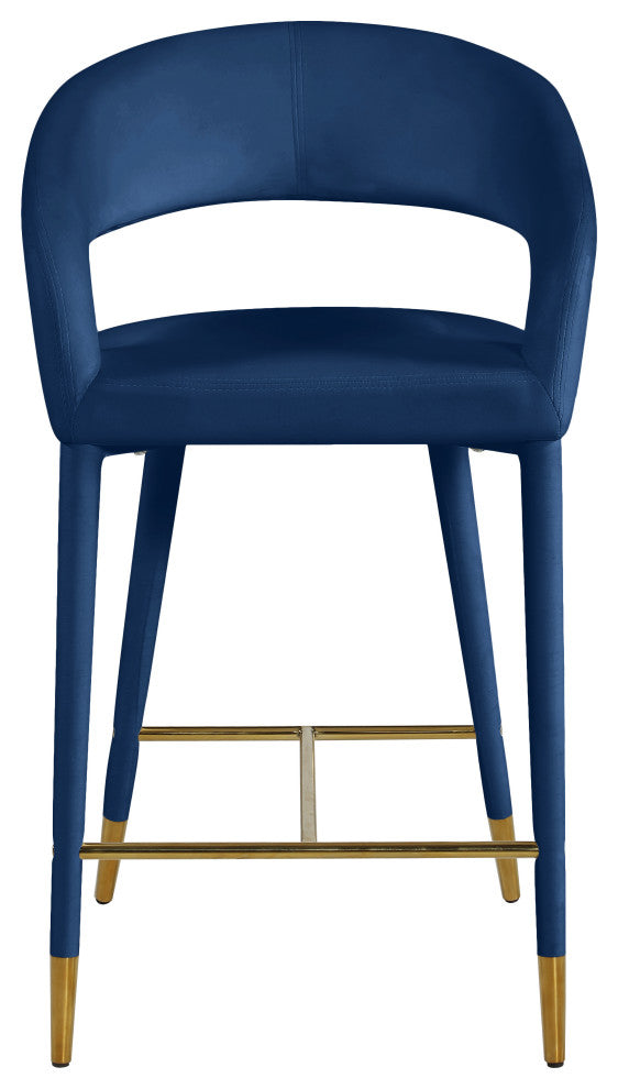 Destiny Counter Stool, Navy, Velvet