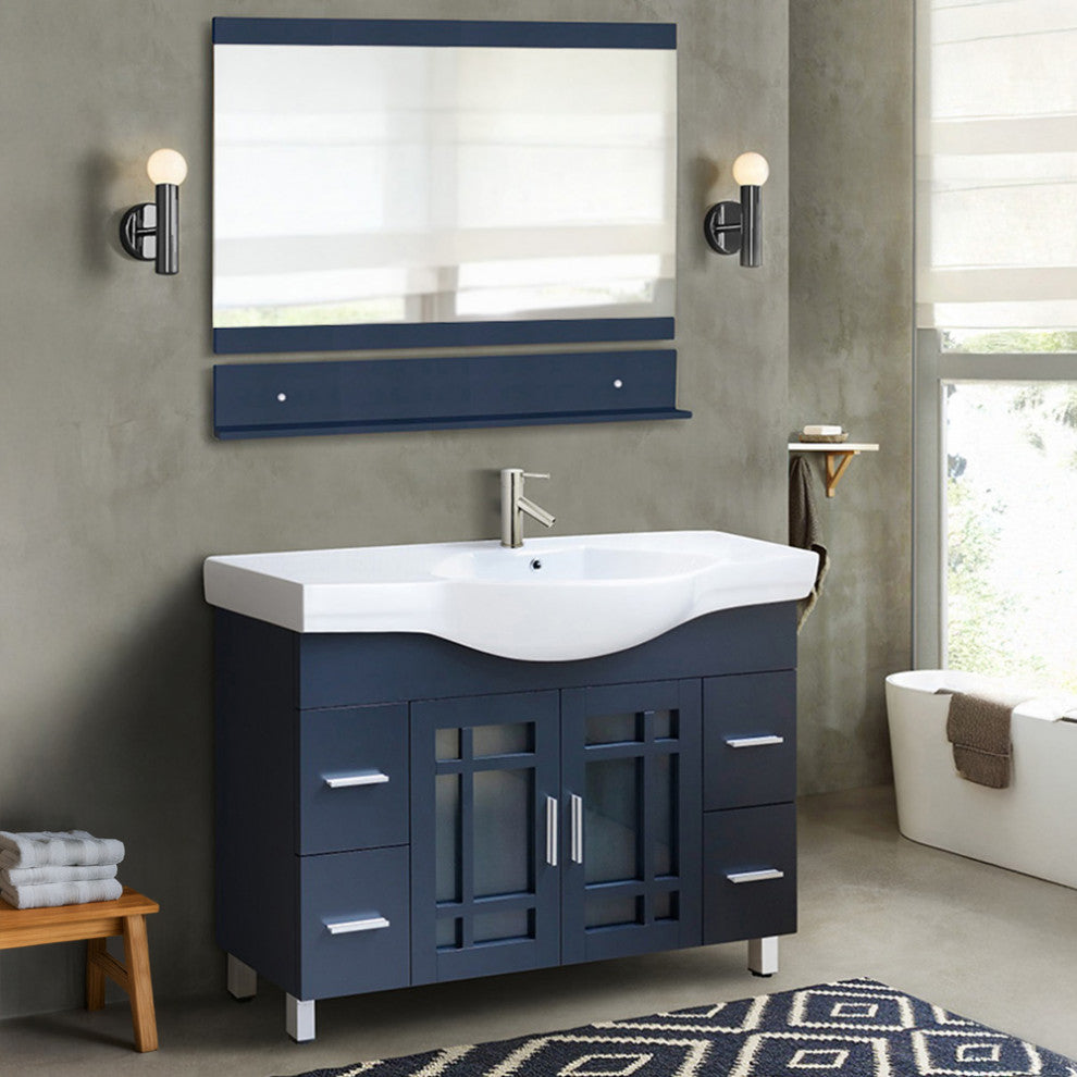 48" Single Sink Vanity-Wood-Dark Gray