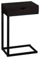 HomeRoots 10.25" x 15.75" x 24.5" Cappuccino Finish and Black Metal Accent Table