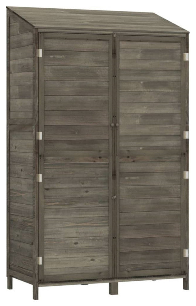 Vidaxl Garden Shed Anthracite 40.2"x20.5"x68.7" Solid Wood Fir