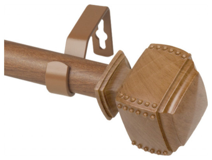 Cordell 1" Diameter Curtain Rod, Chestnut, 28-48"