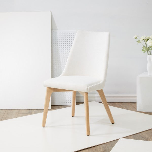 Safavieh Couture Sandralynn Linen Dining Chair Ivory / Natural