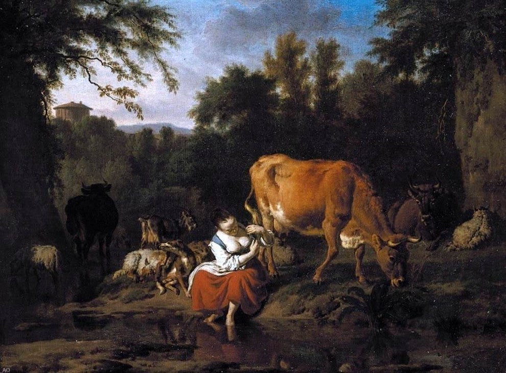 Adriaen Van de Velde A Classical Landscape, 21"x28" Wall Decal