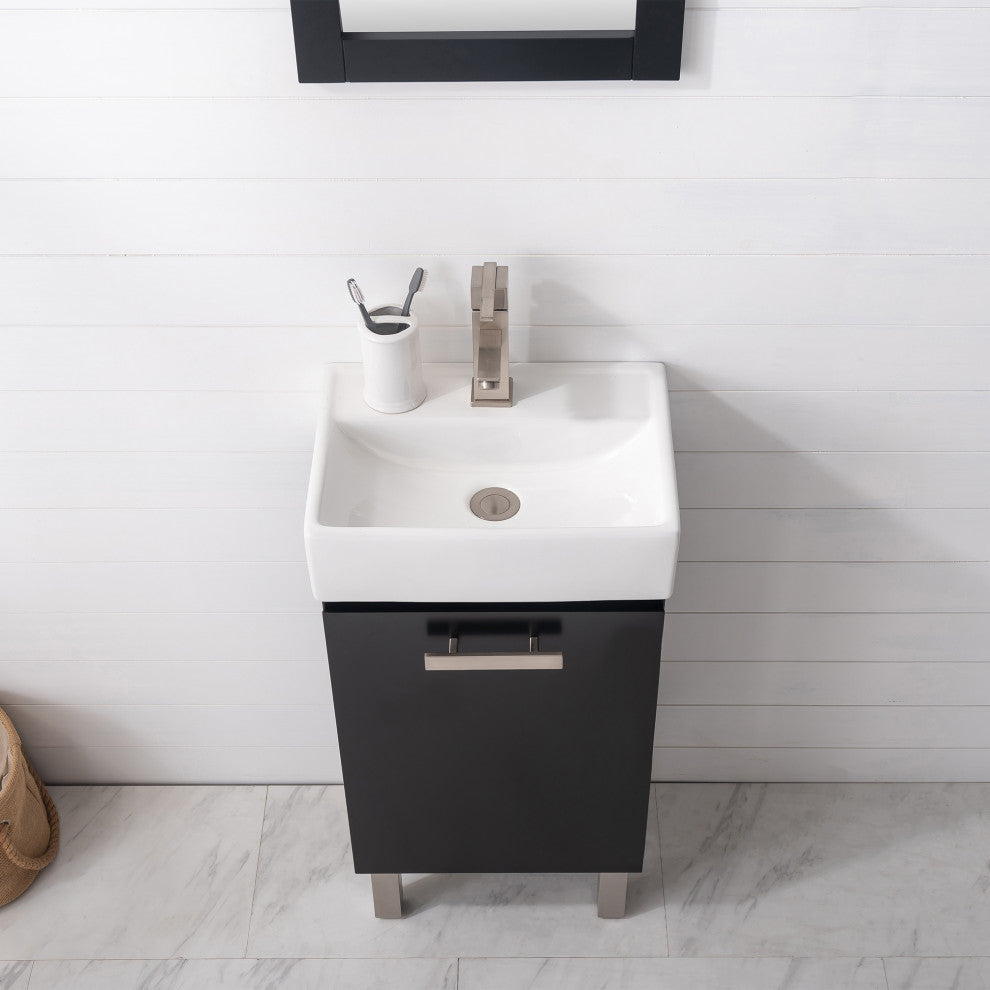 Stella Modern Black 16.5" Single Sink Vanity