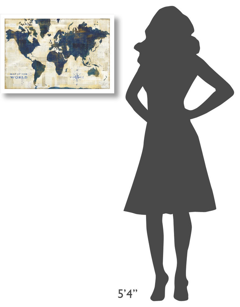 "World Map Collage" Digital Paper Print by Sue Schlabach, 26"x18"