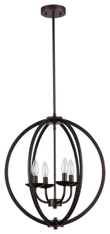IRONCLAD, Industrial-style 4 Light Rubbed Bronze Ceiling Pendant, 18" Wide