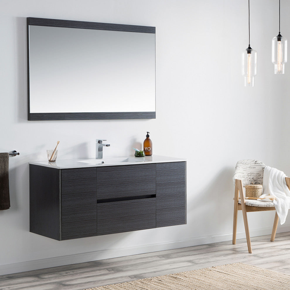 Blossom Valencia 48" Vanity Set, Silver Gray, No Mirror, Single