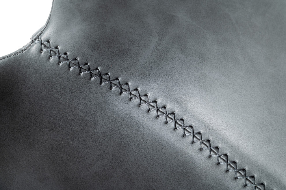 Modrest Instone Industrial Dark Gray Eco-Leather Dining Chair, Set of 2