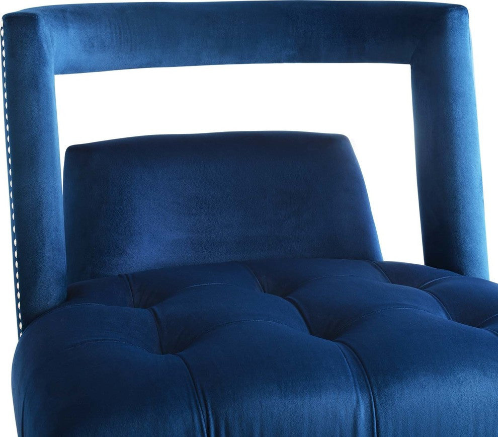 Honor Accent Lounge Performance Velvet Armchair Navy
