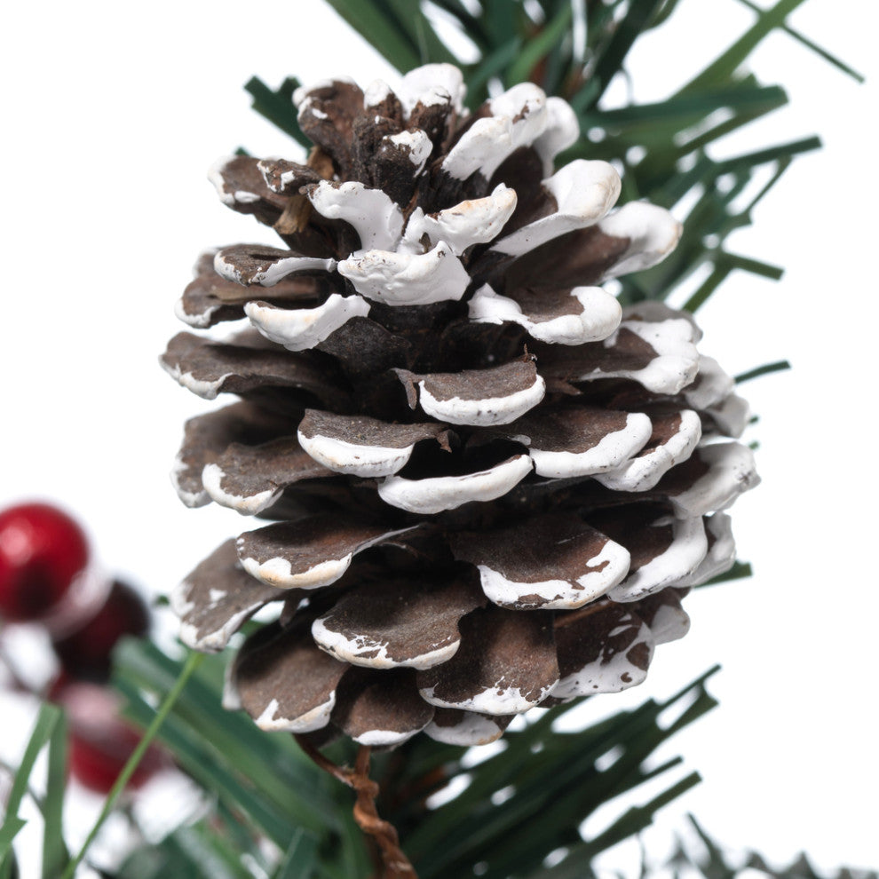 Vickerman B166312 9' Snow Tipped Pine And Berry Artificial Christmas Garland