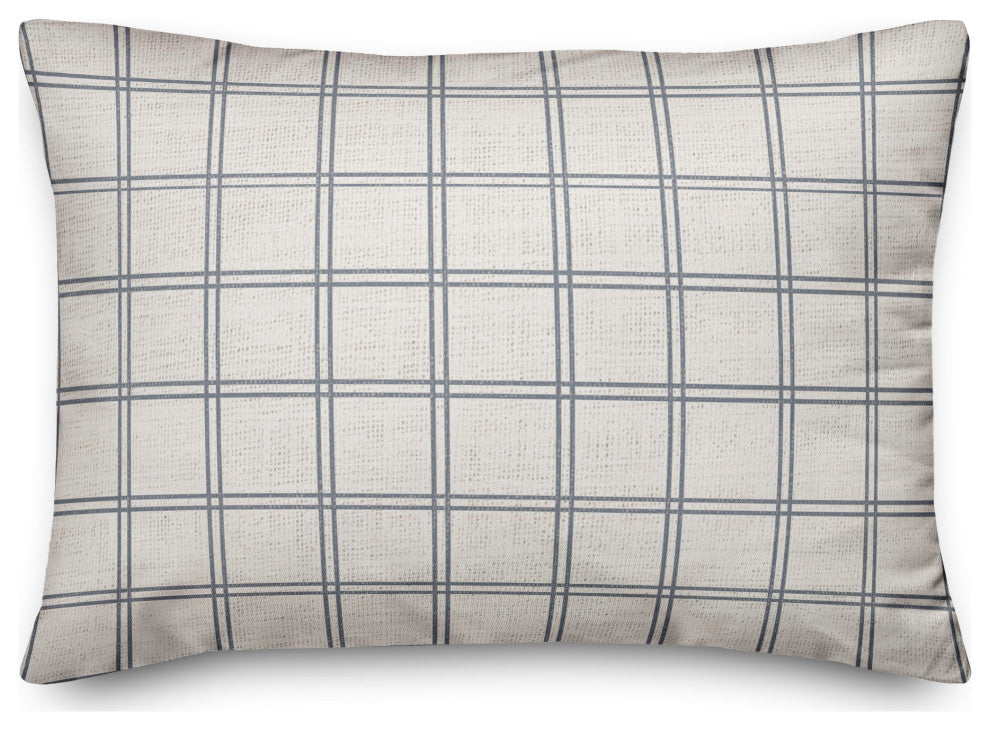 Slate Windowpane Pattern 14x20 Spun Poly Pillow