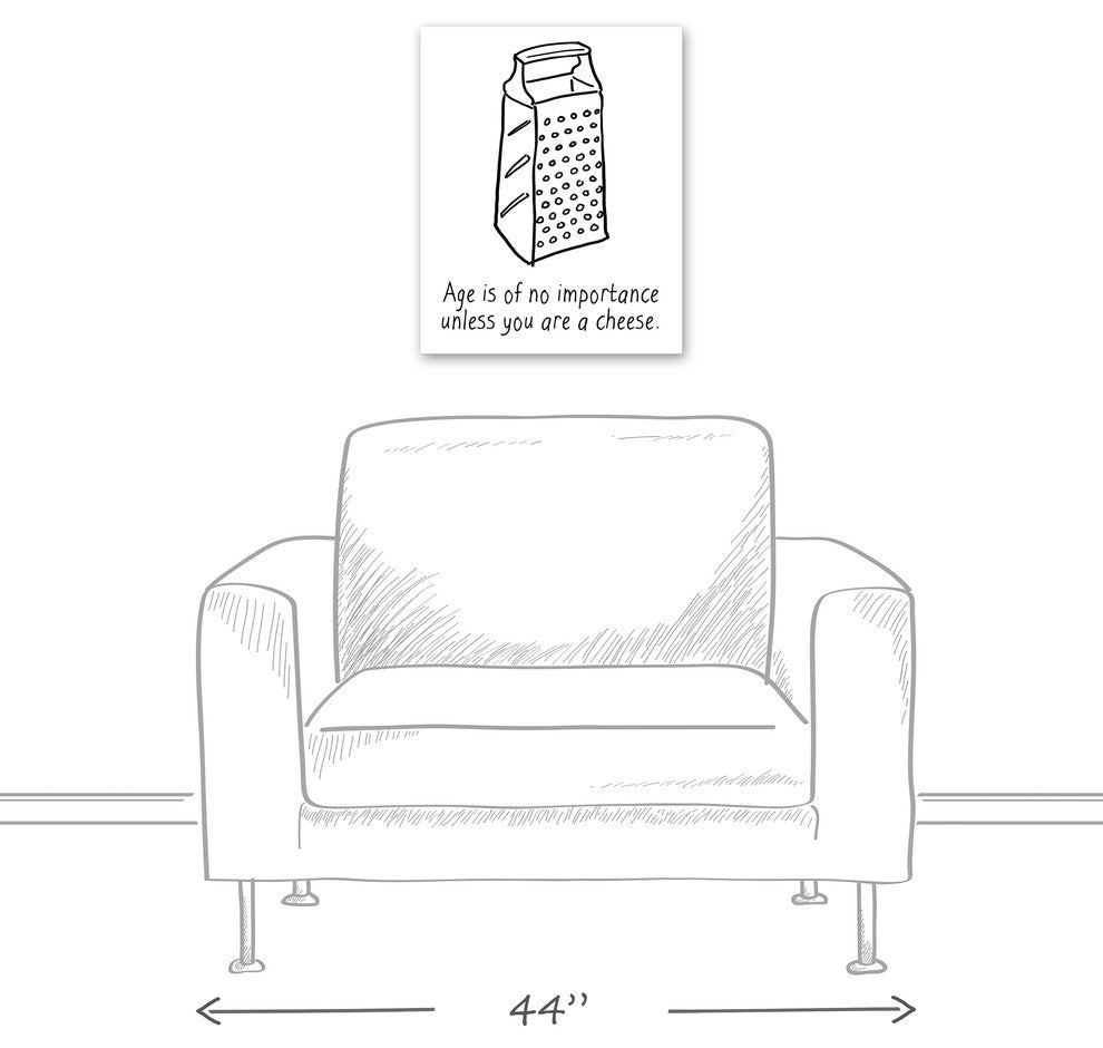 Age Is Of No Importance, Unless You Are Cheese Canvas Wall Art, 16"x20"