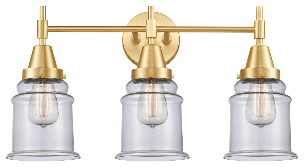 Innovations 447-3W-SG-G182 3-Light Bath Vanity Light, Satin Gold