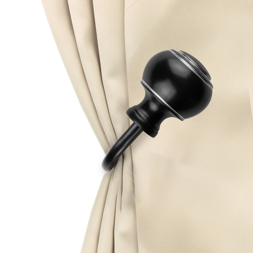 Hal Curtain Holdback Pair, Black