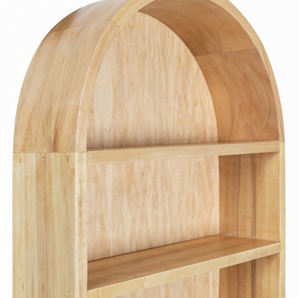 Hutton Wood Capsule Wall Shelf, Natural, 16x28